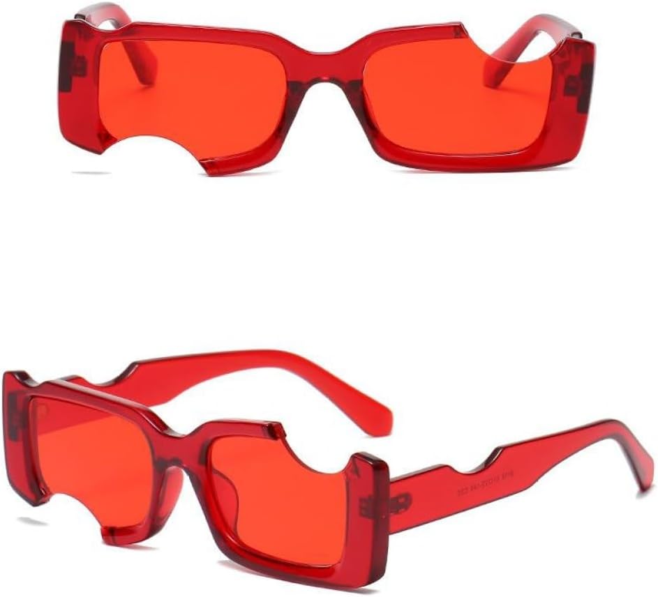 

Модные прямоугольные солнцезащитные очки для женщин, цветные зеркальные линзы, квадратные солнцезащитные очки для мужчин, винтажные солнцезащитные очки для женщин, очки с защитой от УФ-излучения UV400 WQFFQWK, Red Red