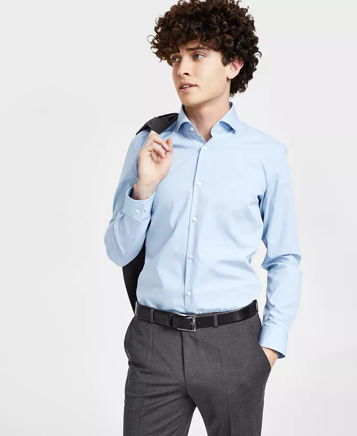 

Мужская классическая рубашка Slim Fit Solid Hugo Boss, синий