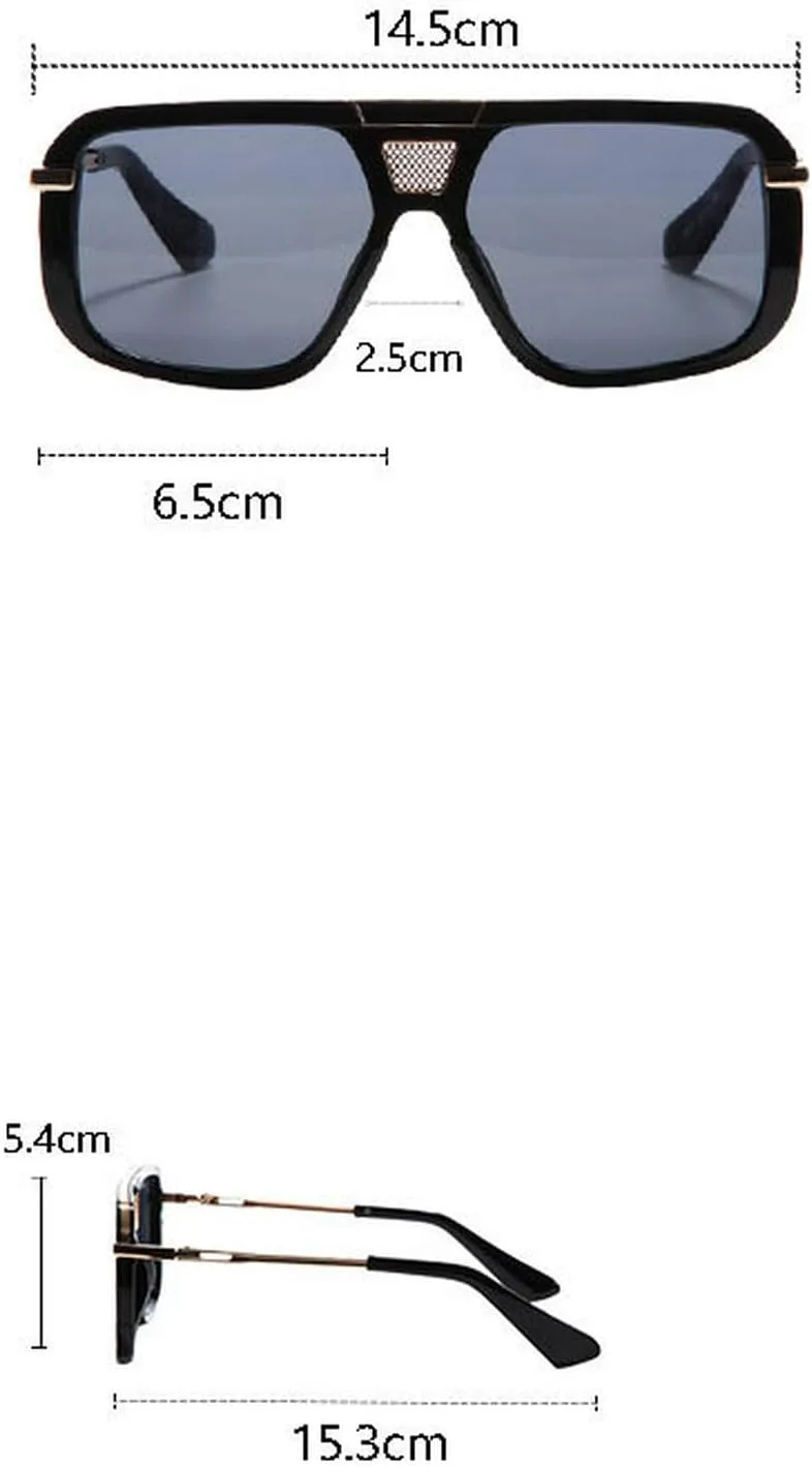 

Ретро-солнцезащитные очки большого размера квадратной формы для женщин и мужчин, модные винтажные очки-пилот с защитой от УФ-излучения UV400 (2025 год) mincl, Green