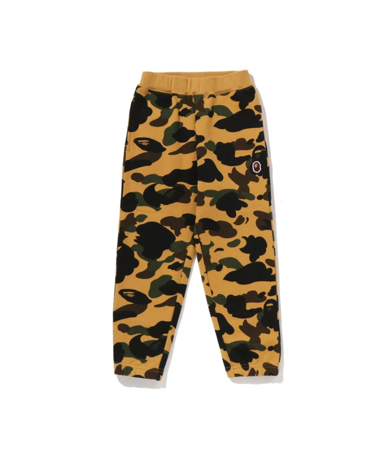 Спортивные штаны с камуфляжным принтом 1ST CAMO BAPE Kids, жёлтые