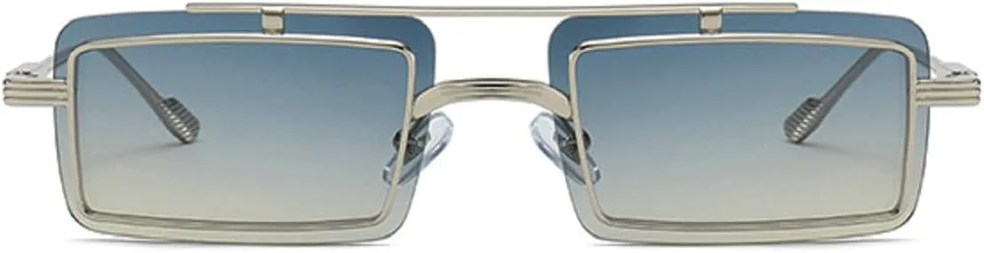 

Мужские солнцезащитные очки без оправы в стиле металл-панк, прямоугольные, женские очки для вечеринок и путешествий, защита от ультрафиолета UV400 mincl, C5