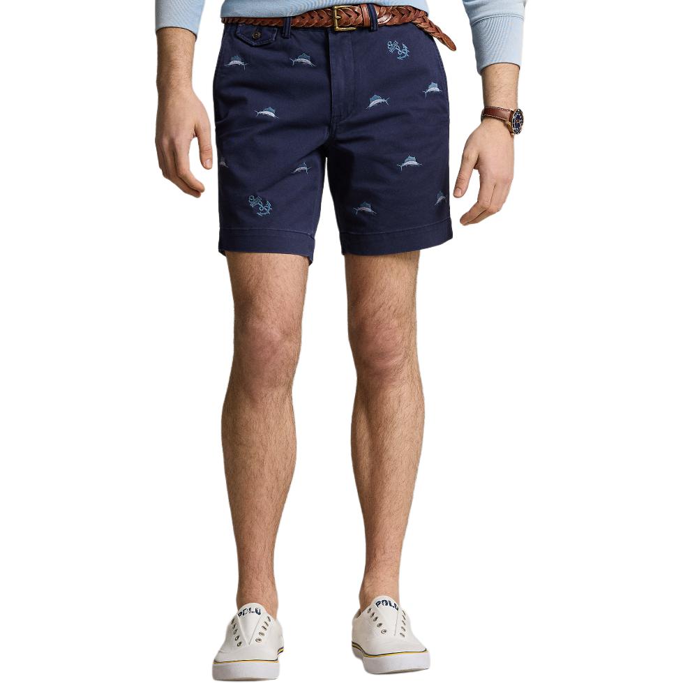 Шорты чинос с вышивкой Polo Ralph Lauren, темно-синий — фото 4
