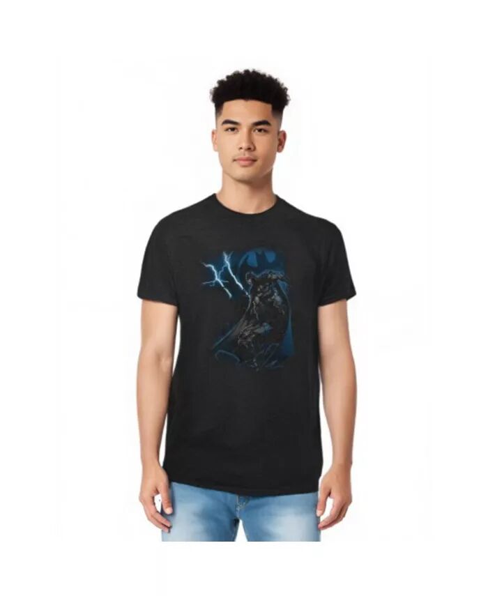 

Мужская футболка Lightning Strikes Adult Heather Batman, черный