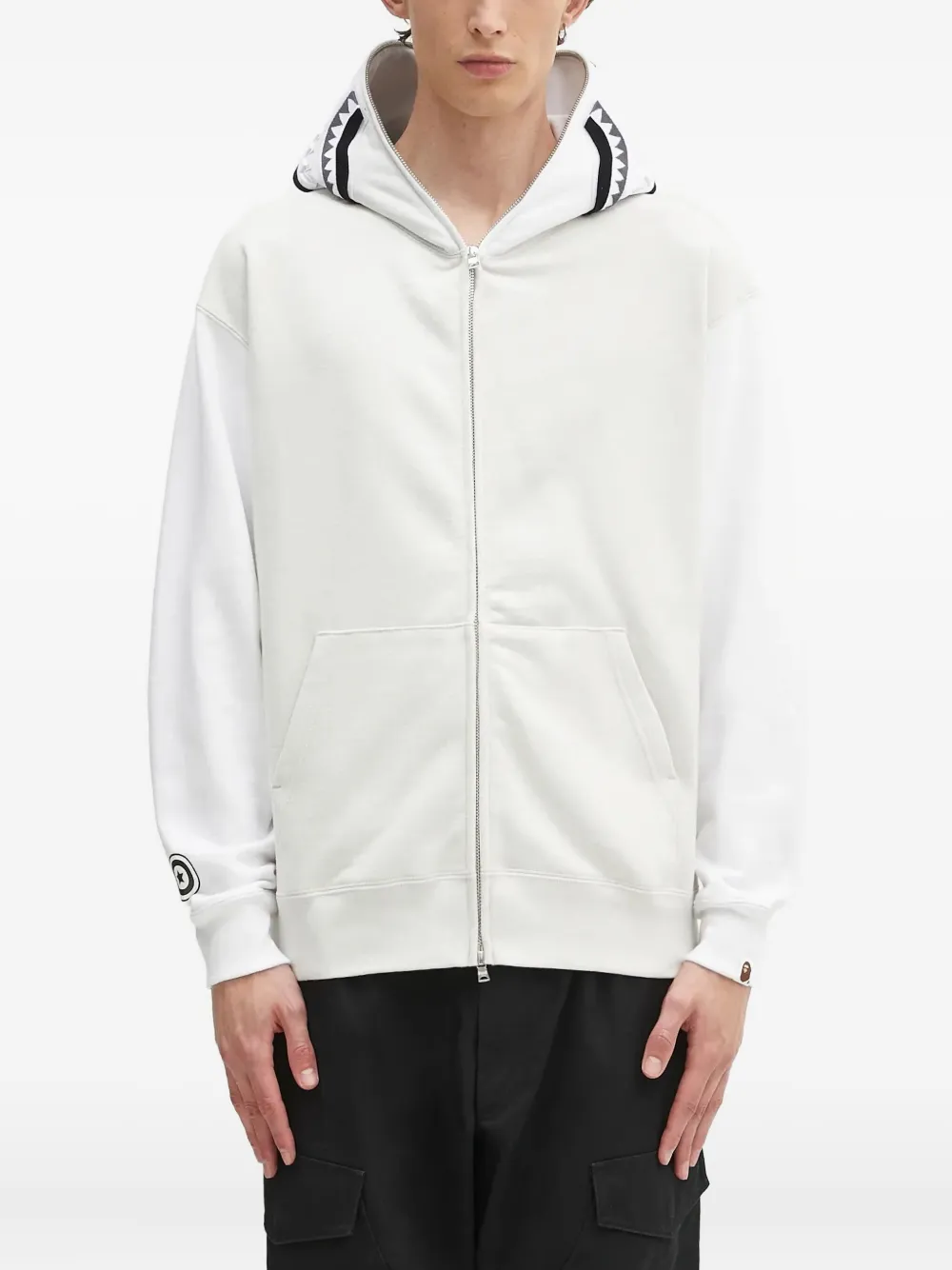 

Худи на молнии с узором A BATHING APE, белый