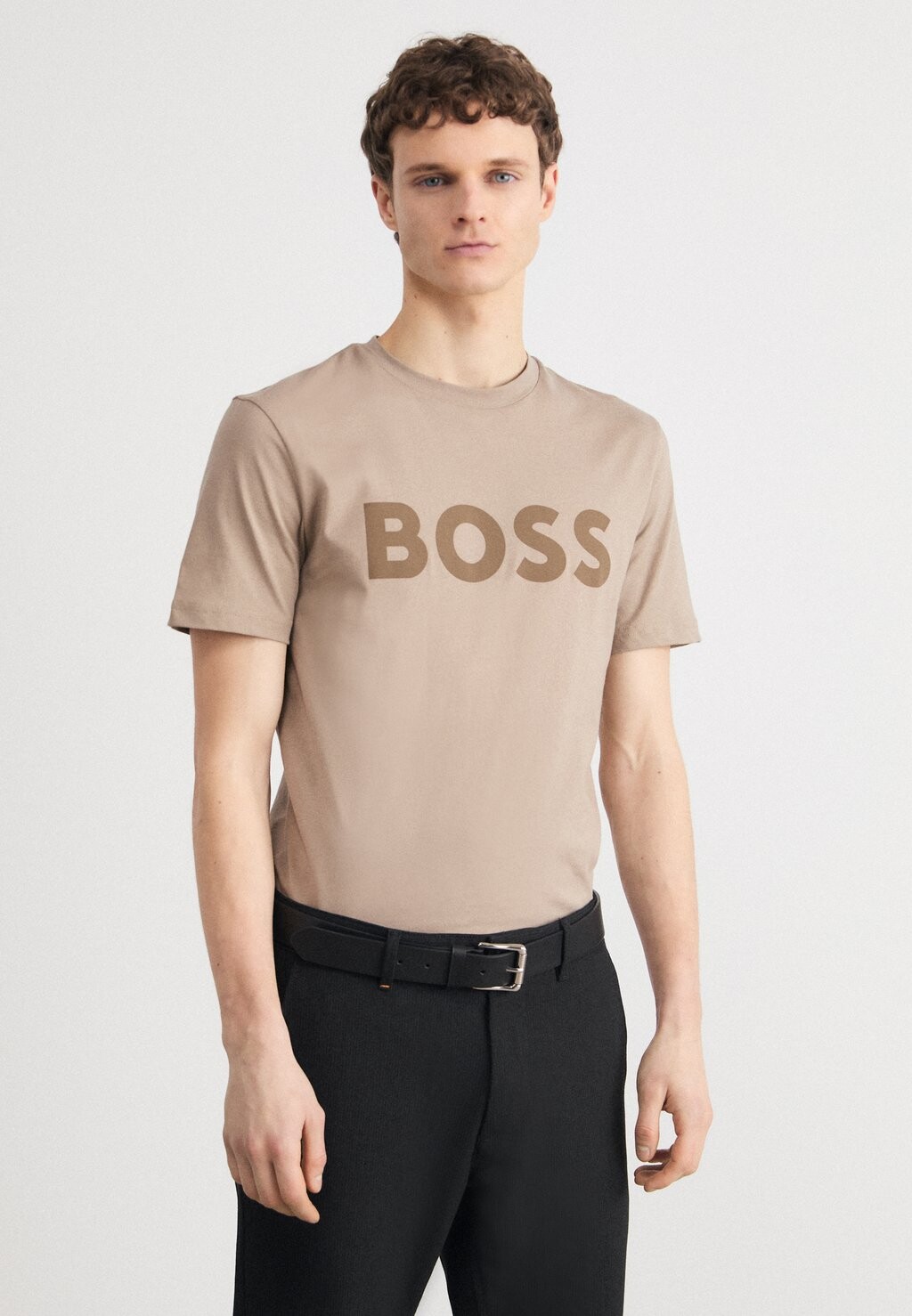 

Футболка с принтом Thinking BOSS, цвет open brown