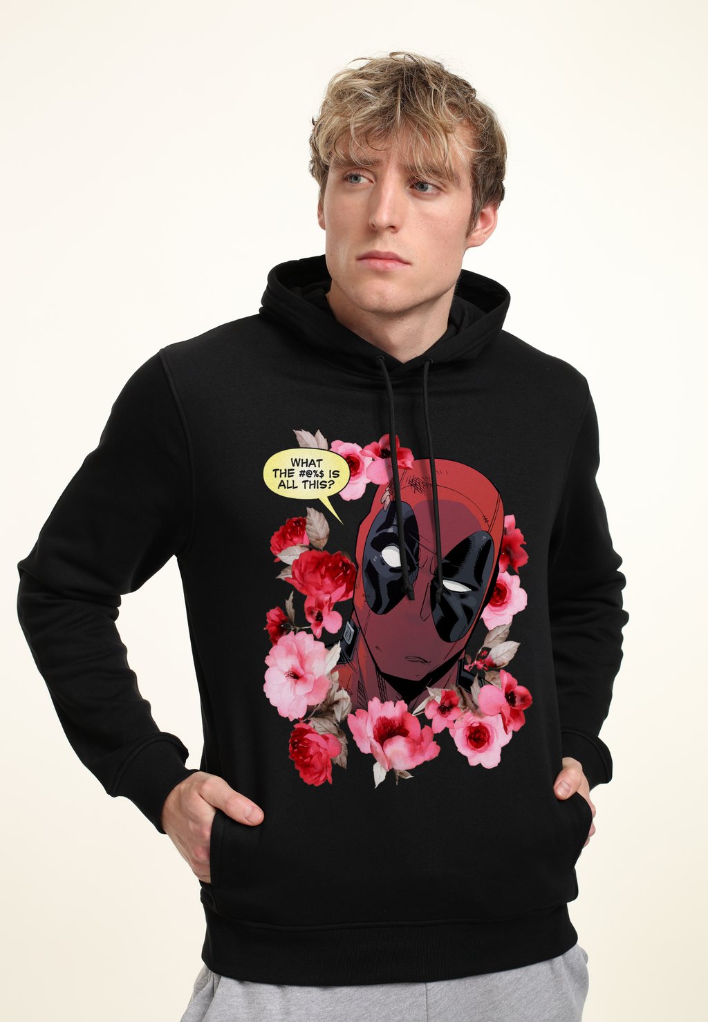 

Толстовка с капюшоном DEADPOOL WHAT IS THIS Marvel, черный