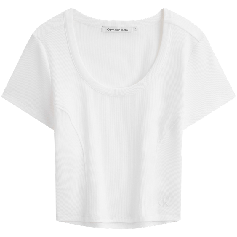 

Футболка женская с круглым вырезом, умеренно прямого кроя Calvin Klein, yaf-moon белый