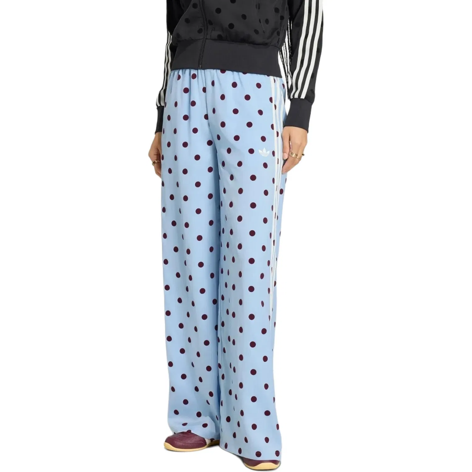 Широкие брюки в горошек Adidas Originals Sky Blue — фото 3