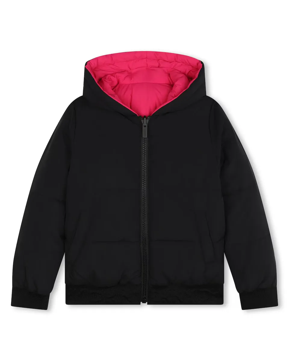 

Двусторонний пуховик с капюшоном и застежкой-молнией DKNY, черный