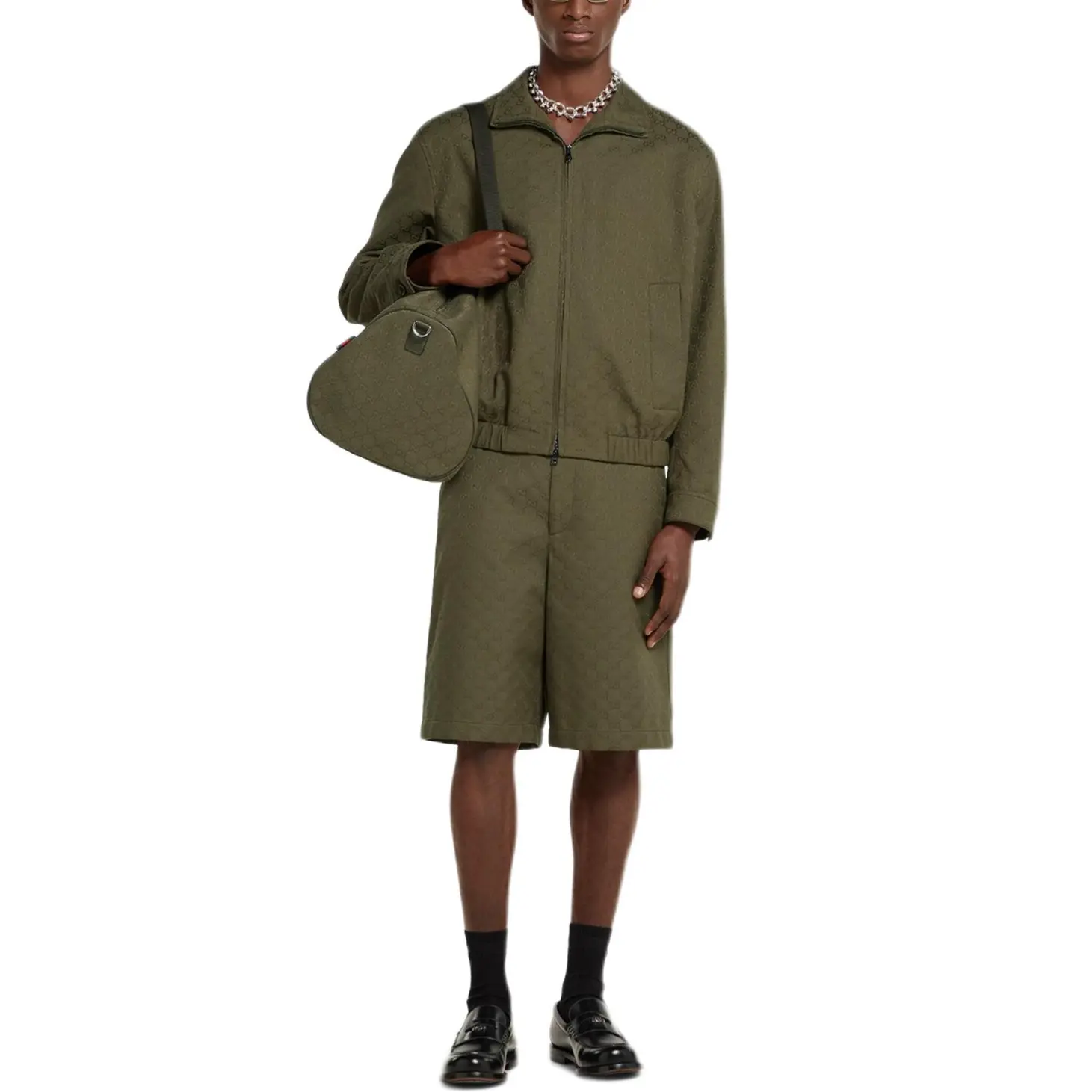 GUCCI GG Canvas бомбер, Forest Green — фото 4