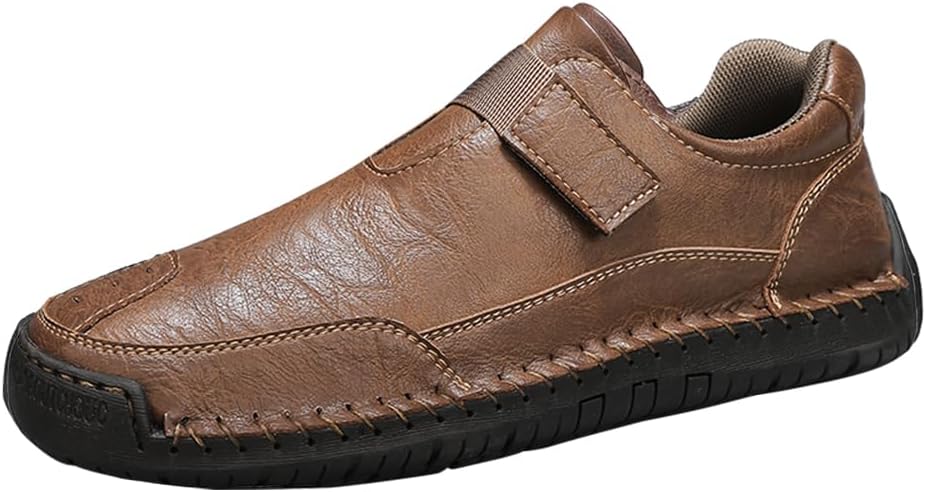 

Мужские повседневные кожаные туфли Премиум верх из микрофибры Кожаные Бизнес ходьба Работа вождения Легкие Удобные Asifn, хаки