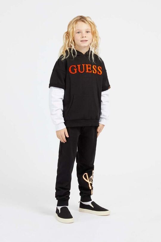 

Детская хлопковая толстовка Guess, черный