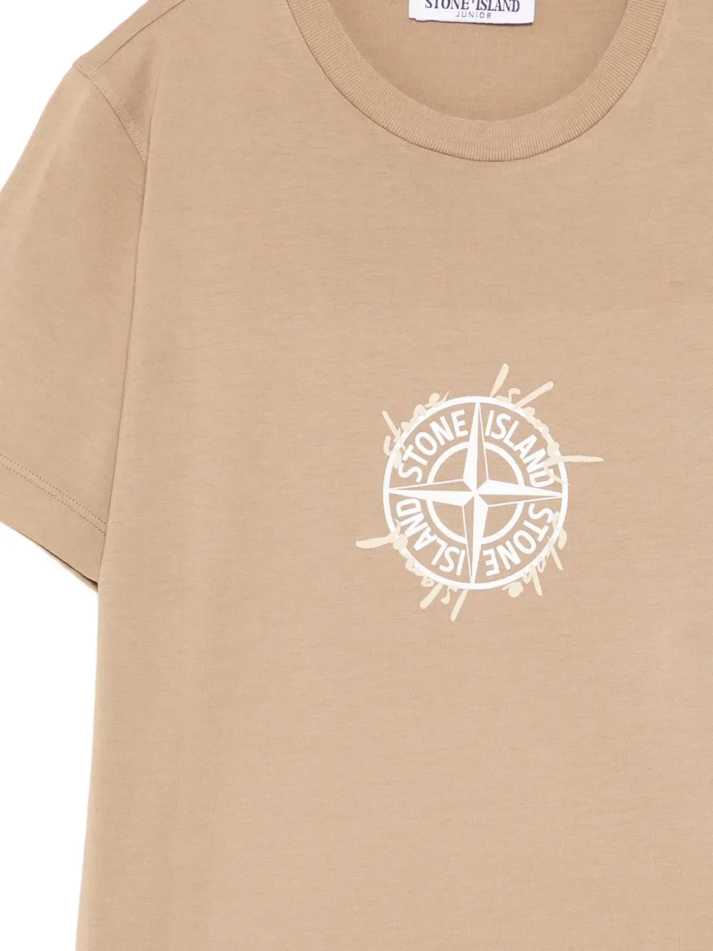 Футболка с принтом компаса Stone Island Junior, коричневый — фото 3