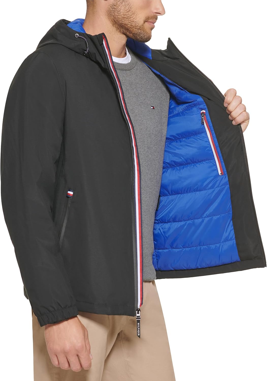 Tommy Hilfiger Mens. Стеганая куртка с капюшоном Tommy Hilfiger Men's., Clean Black — фото 4