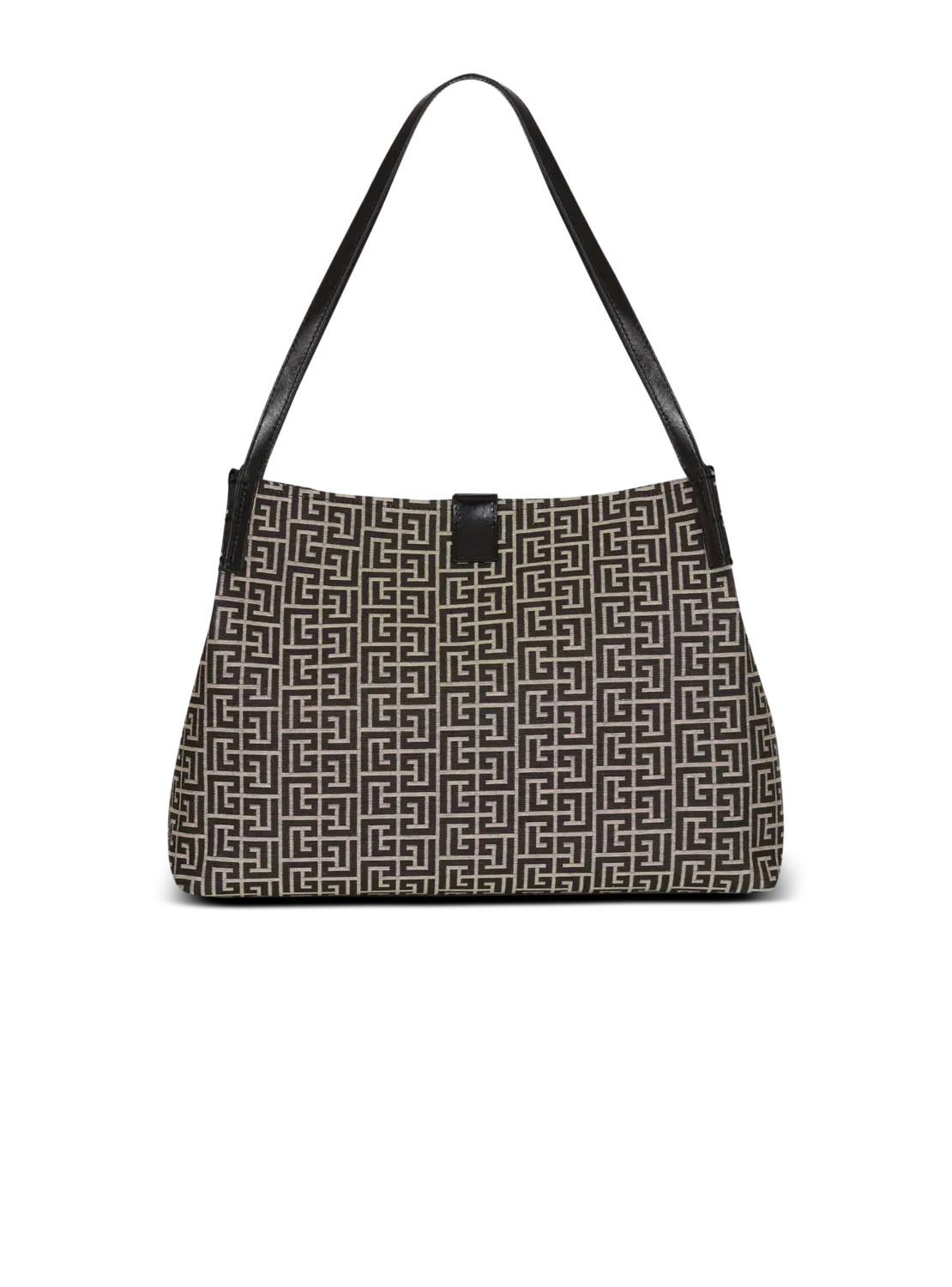 Сумка Medium Release Shopper из жаккарда с монограммой и телячьей кожи Balmain, черный — фото 4