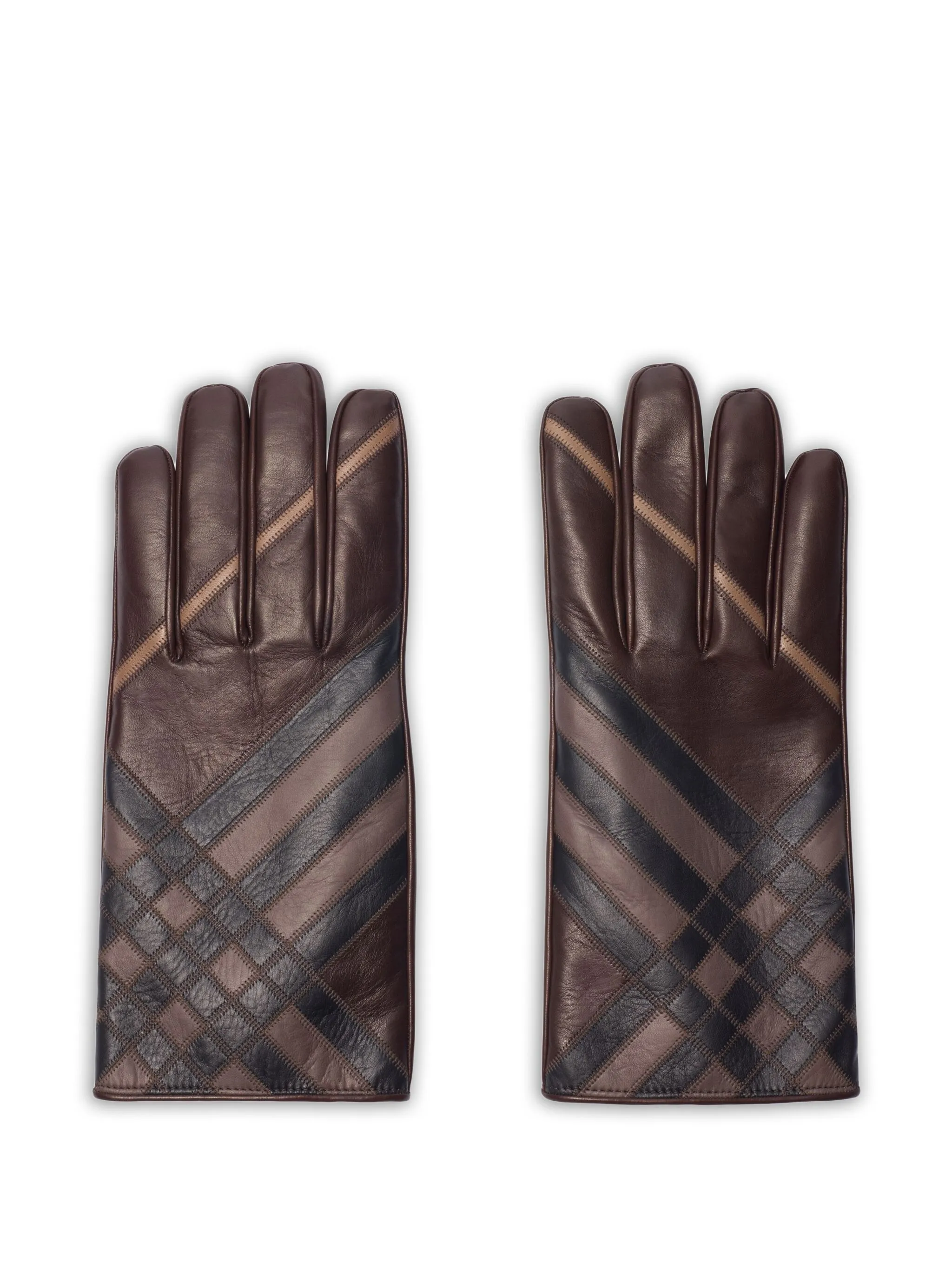 

Кожаные перчатки Burberry, коричневый