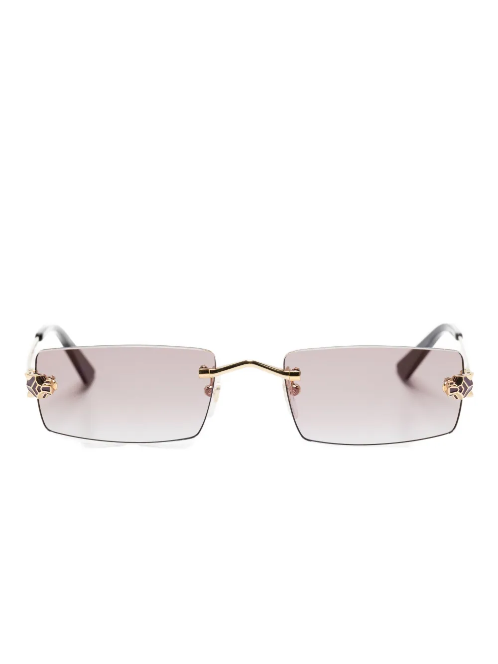 

Солнечные очки с прямоугольной оправой Panther Cartier, золотистый
