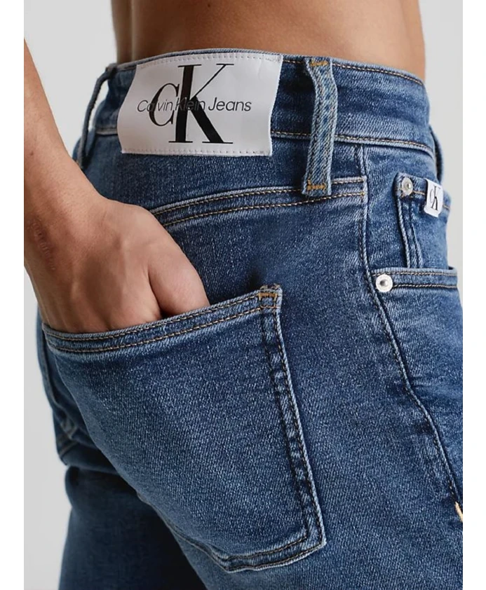Узкие джинсы, облегающие мазки кисти Calvin Klein, синий — фото 3