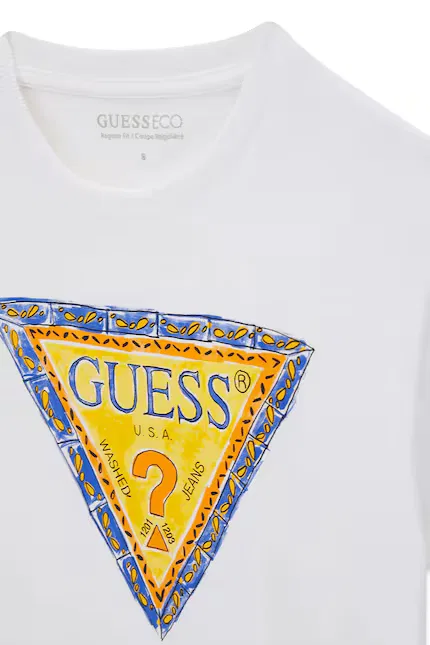 Футболка хлопковая Guess, белый — фото 4