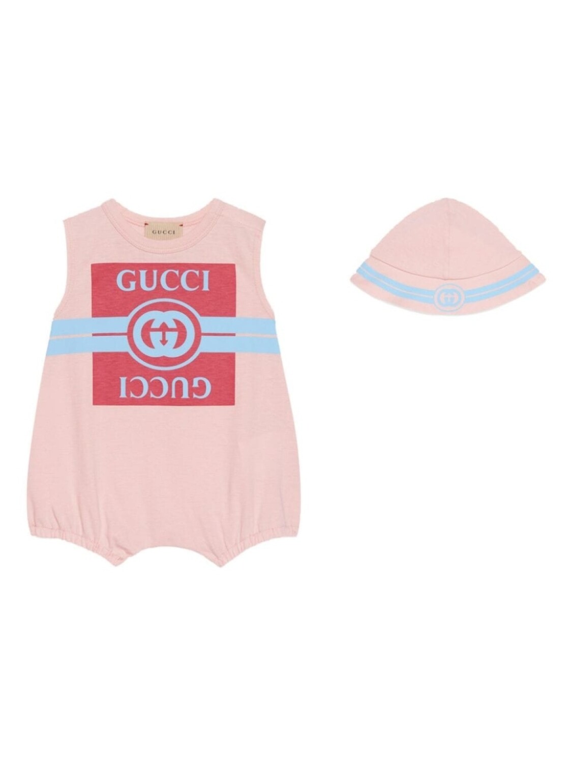

Gucci Kids комплект из двух ромперов с логотипом Interlocking G, розовый