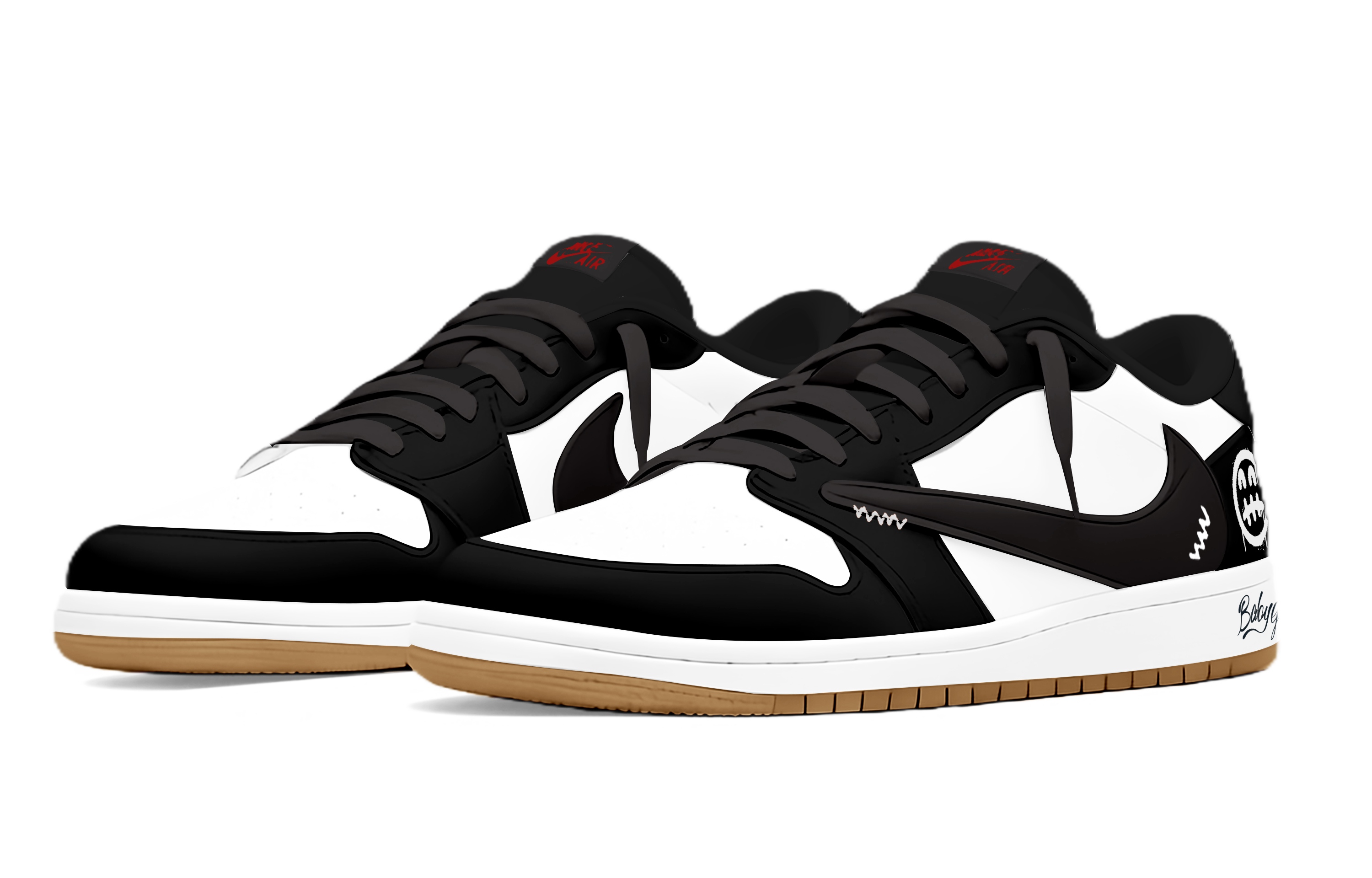 Jordan Кроссовки Travis Scott x Air 1 Black Travis Scott X AJ1 Cushioning Low top Vintage Basketball Shoes Unisex — фото 4