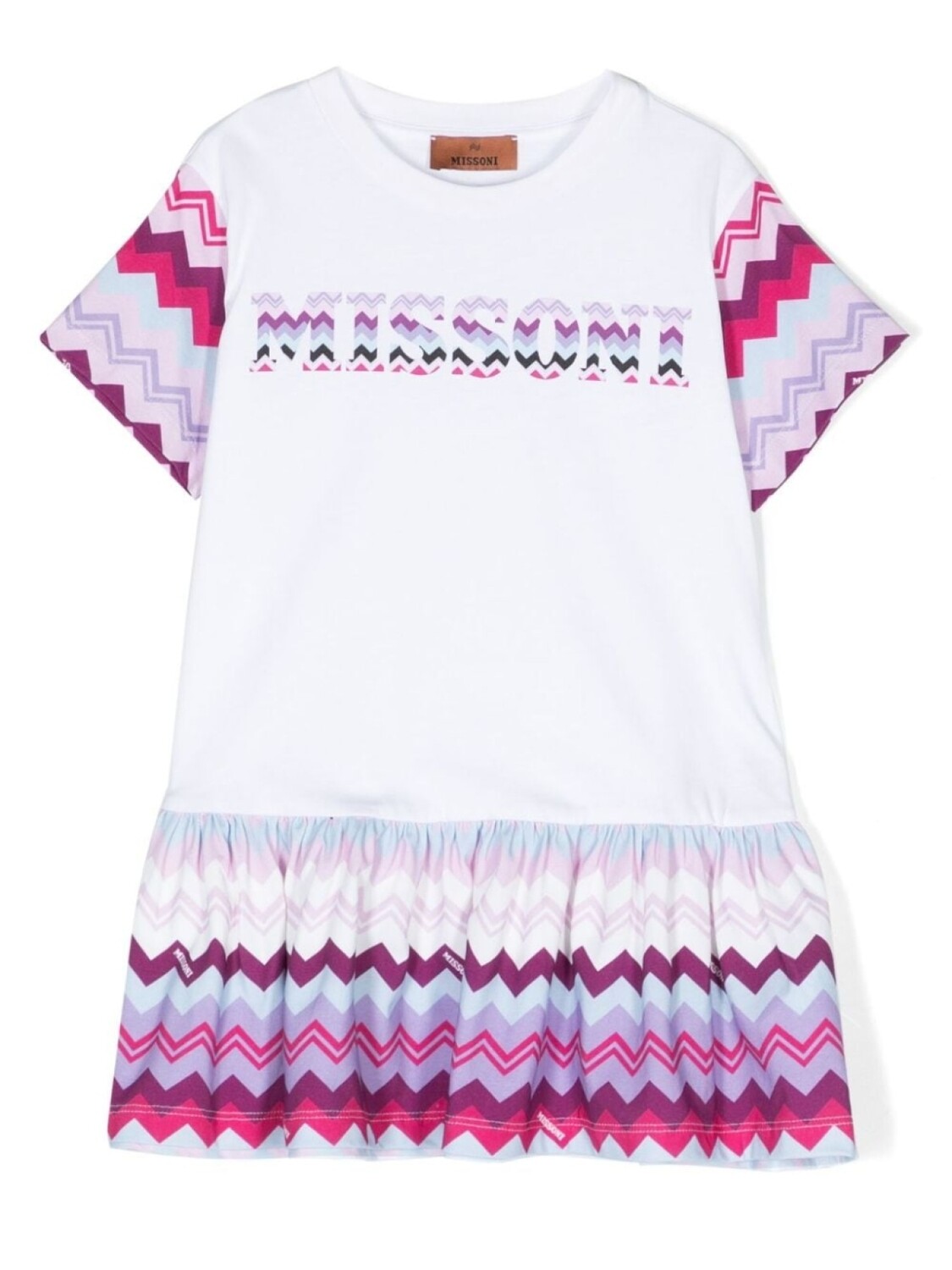 

Missoni Kids платье с узором зигзаг, белый