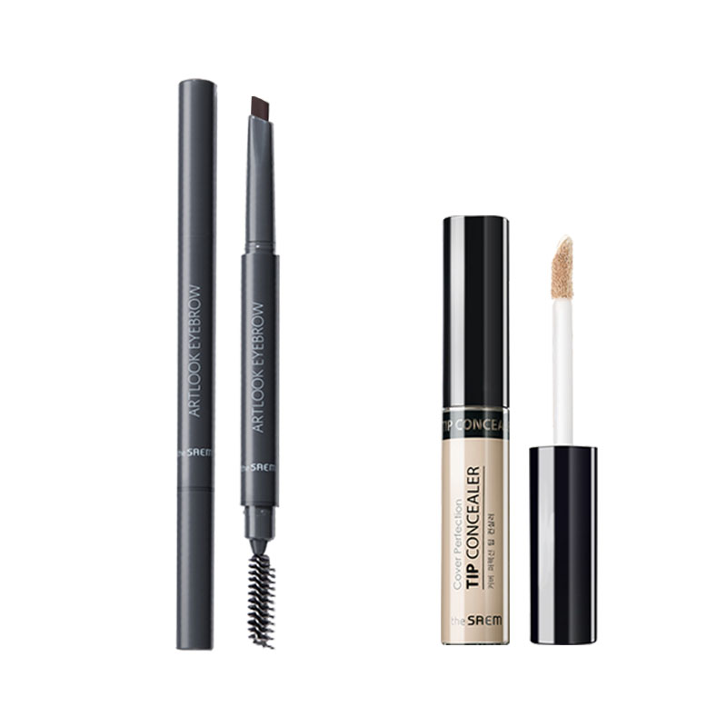 

Двусторонний карандаш для бровей silky concealer легко растушевывается безупречно держится долго без эффекта маски 6,5г+0,2г The Saem