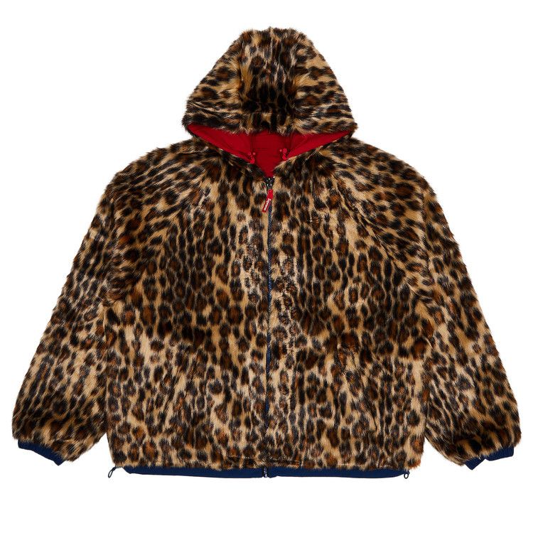 Спортивная куртка Supreme Faux Fur Reversible Hooded Track Jacket, Red — фото 4