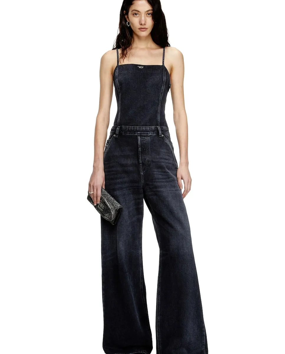 

Женский джинсовый комбинезон на молнии Diesel, темно-синий