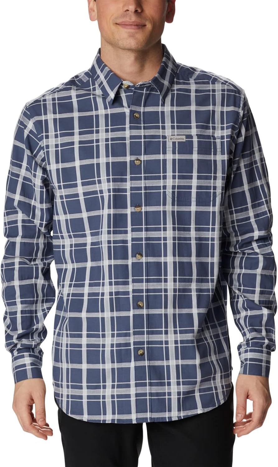 

Рубашка Columbia Mens Vapor Ridge III с длинным рукавом, походная рубашка, Dark Mountain Tartan
