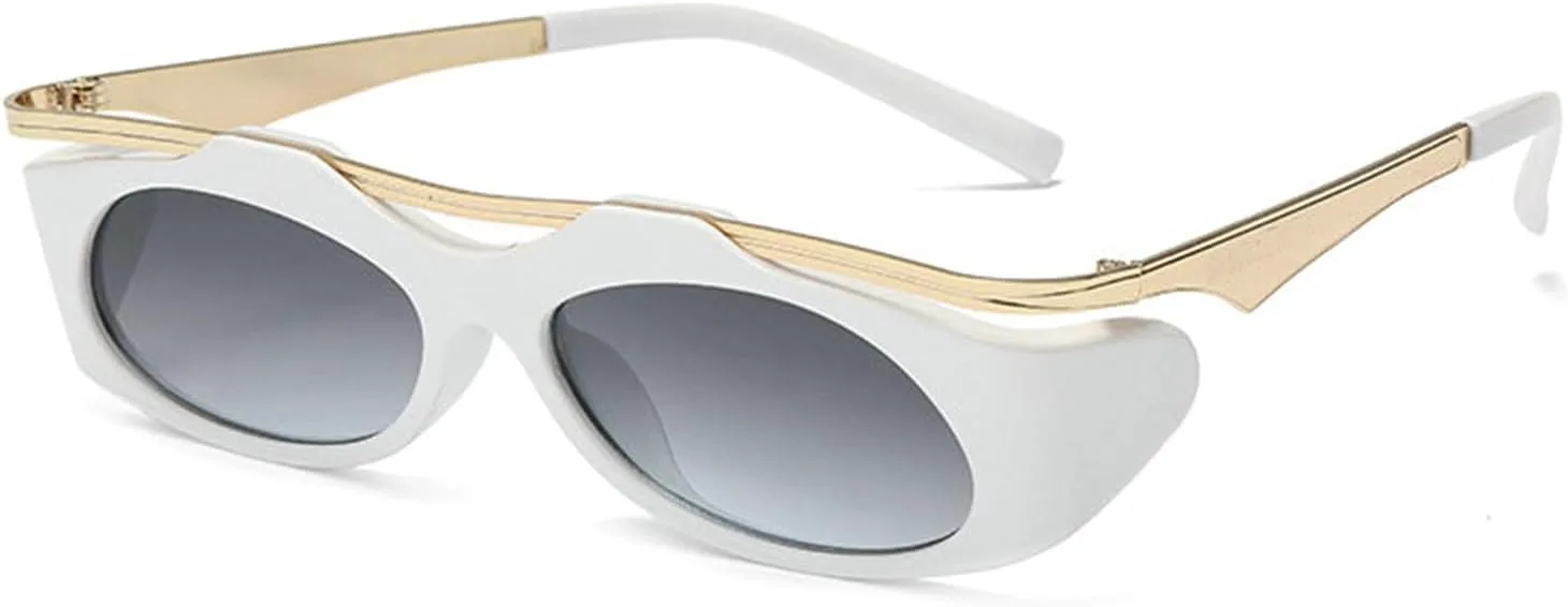 

Хелена, солнцезащитные очки в стиле панк Y2K, круглые, в маленькой оправе, женские, роскошные, винтажные, прямоугольные, для женщин, очки-щитки helena, C6