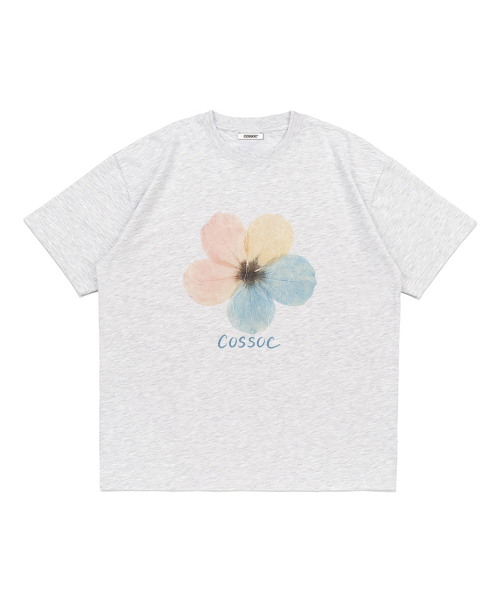 

Футболка с коротким рукавом, принт "Красавица и цветок" COSO, светло-серая, Серый, Футболка с коротким рукавом, принт "Красавица и цветок" COSO, светло-серая
