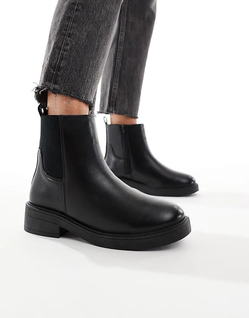 Ботинки челси New Look Wide Fit черного цвета