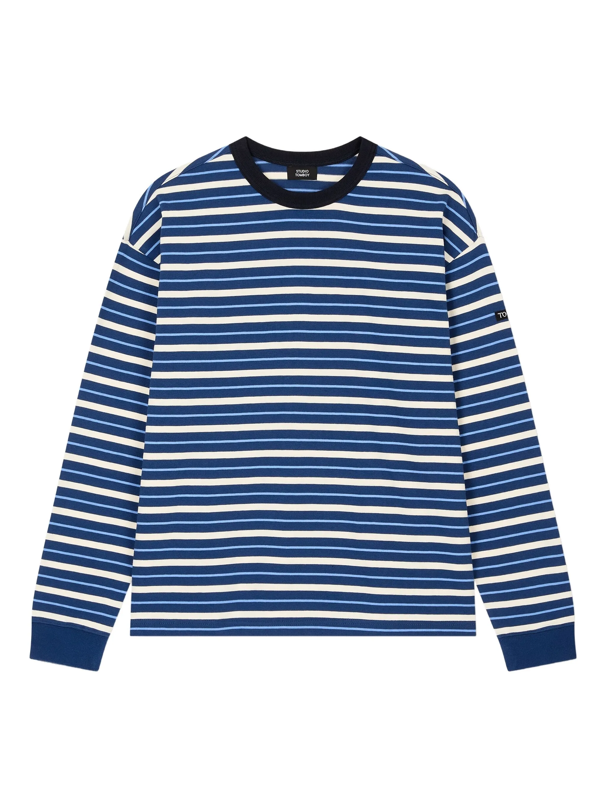 

Полосатая футболка с длинными рукавами Tomboy, синий