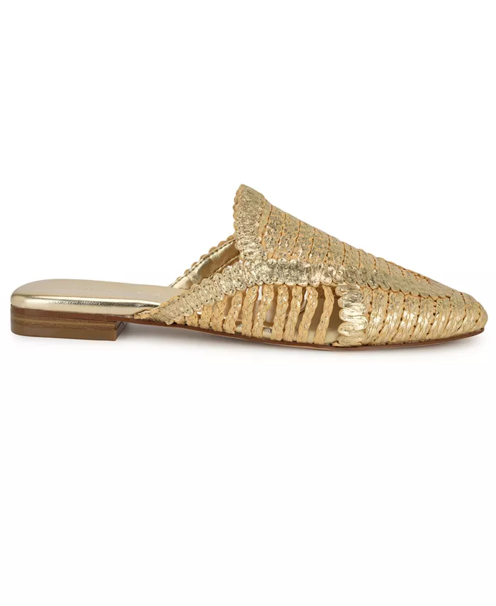 Женские мюли Campton из ткани на шнуровке Nine West, золотой — фото 2