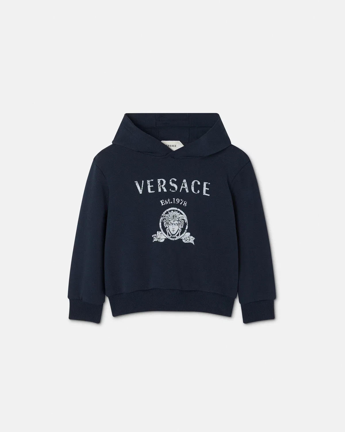 Детская Толстовка Из Хлопкового Трикотажа С Принтом Versace, синий