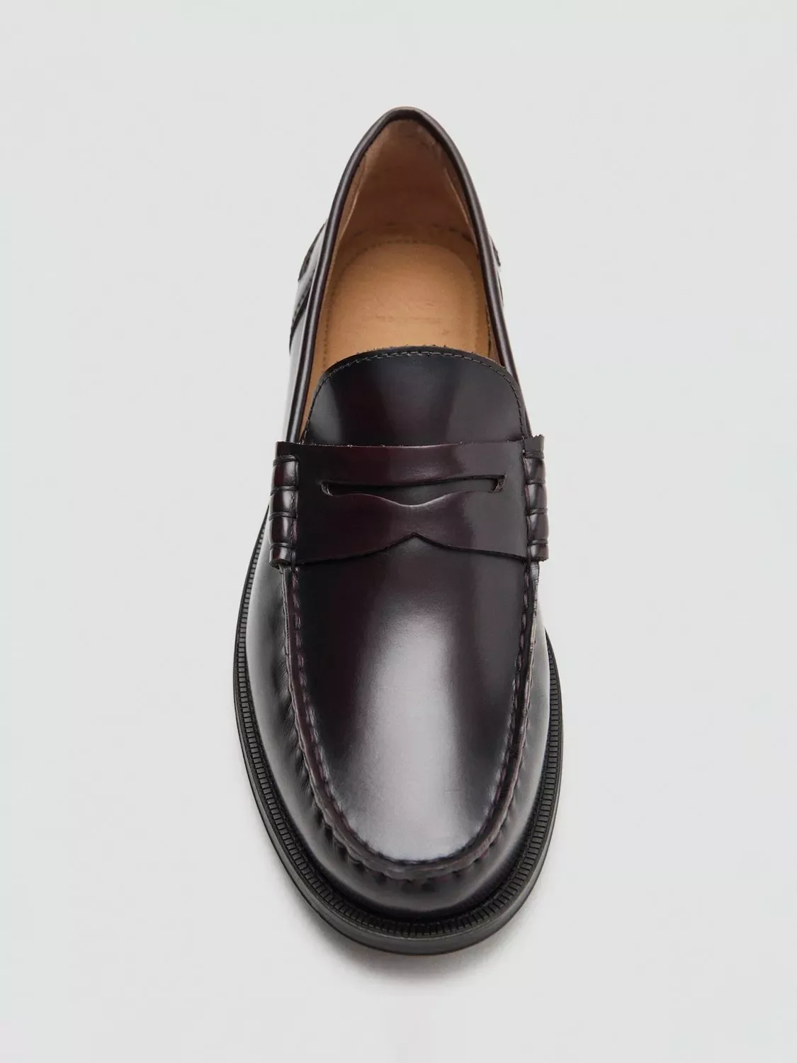 Классические кожаные лоферы Zapato, темно-красные Mango — фото 4