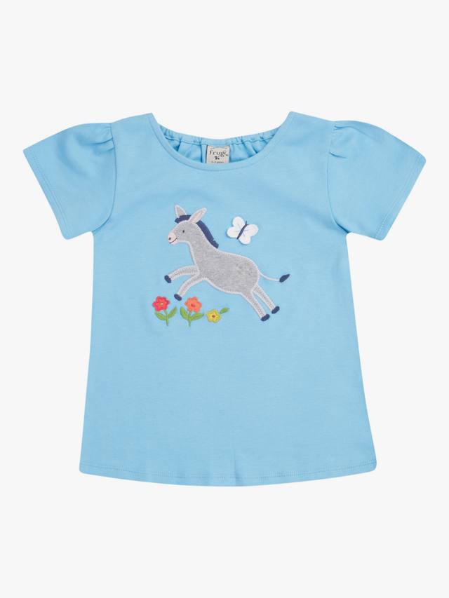 

Футболка с аппликацией baby emily из чистого органического хлопка Frugi, цвет Bluebird/Donkey