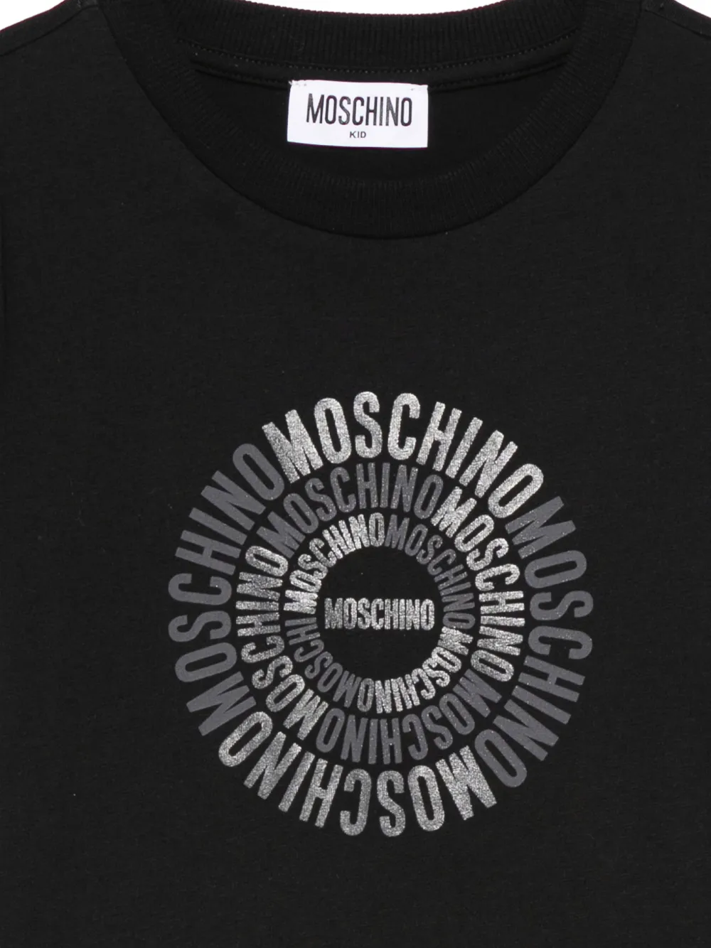 Футболка с принтом логотипа Moschino Kids, черный — фото 3