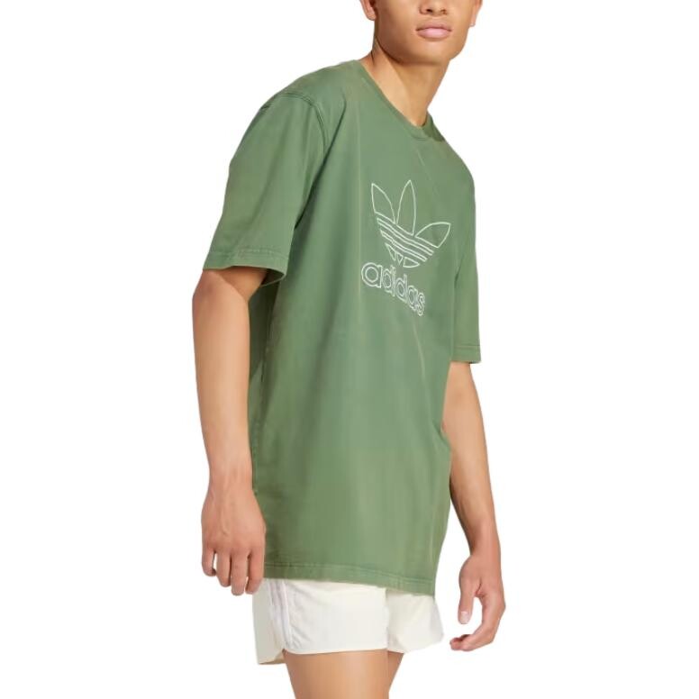Футболка ADICOLOR OUTLINE TREFOI мужская зеленая Adidas Originals, зеленый — фото 4