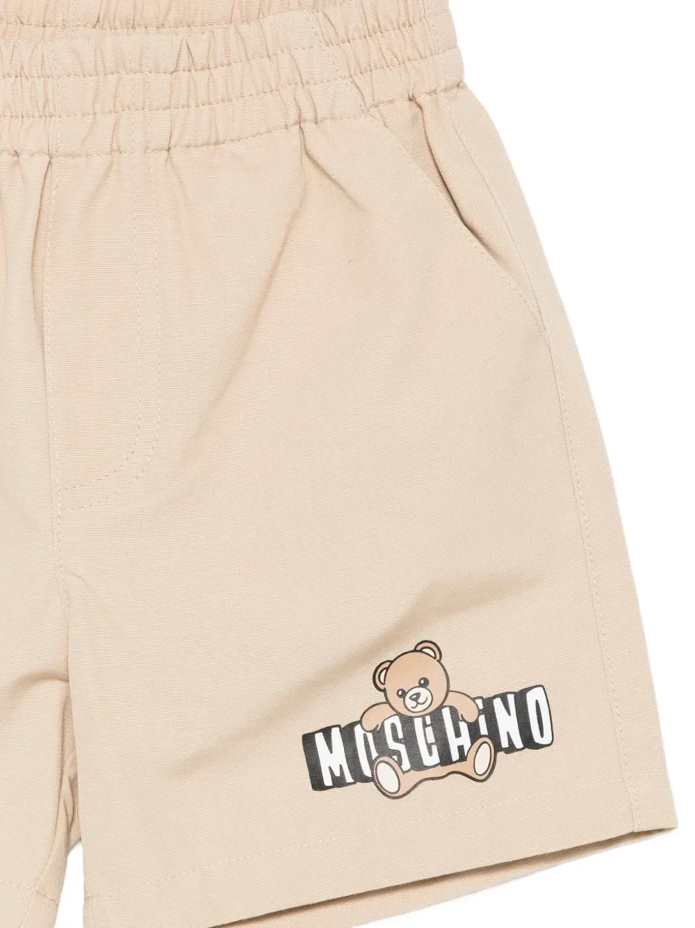 Шорты с эластичным поясом Moschino Kids, бежевый — фото 3