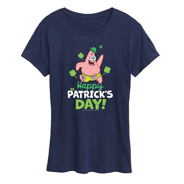 

Женская футболка Spongebob Squarepants Happy St Patrick's Day Nickelodeon, Navy
