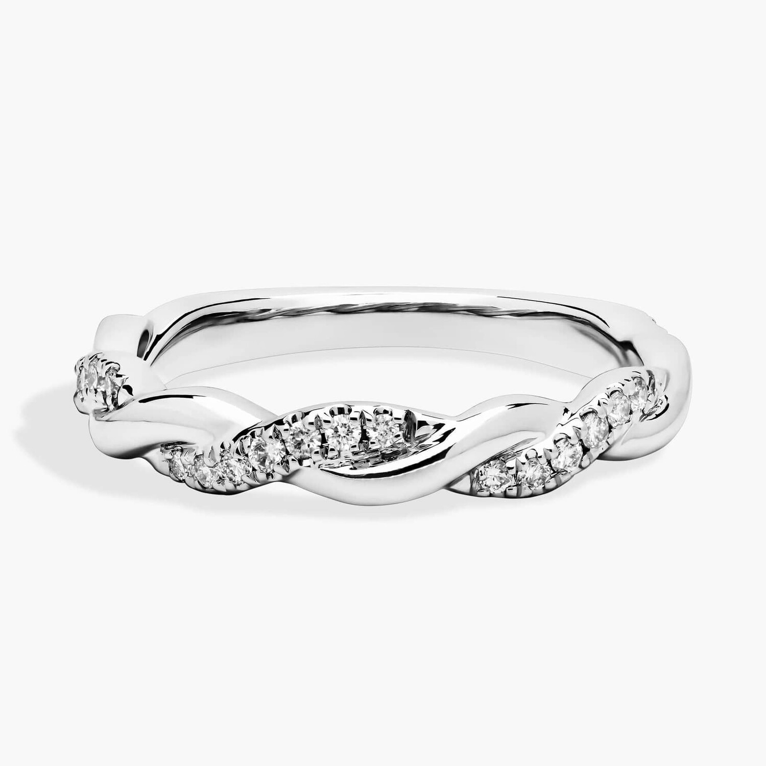 

Кольцо ZAC ZAC POSEN Twisting Diamond Ring из 14-каратного белого золота (2,6 мм, 1/5 карата Tw.) Blue Nile