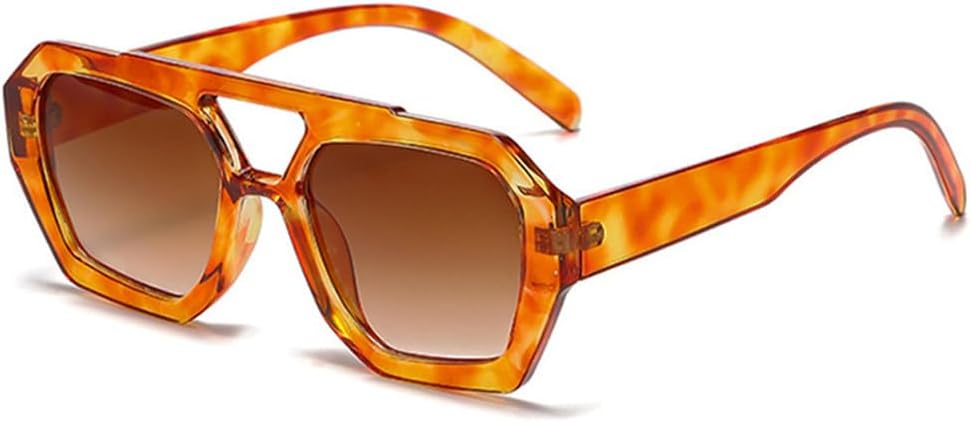 

Винтажные солнцезащитные очки для женщин и мужчин в толстой оправе, модные женские многоугольные солнцезащитные очки с леопардовым принтом, синие, с защитой от УФ-излучения UV400 KTUCN, 4