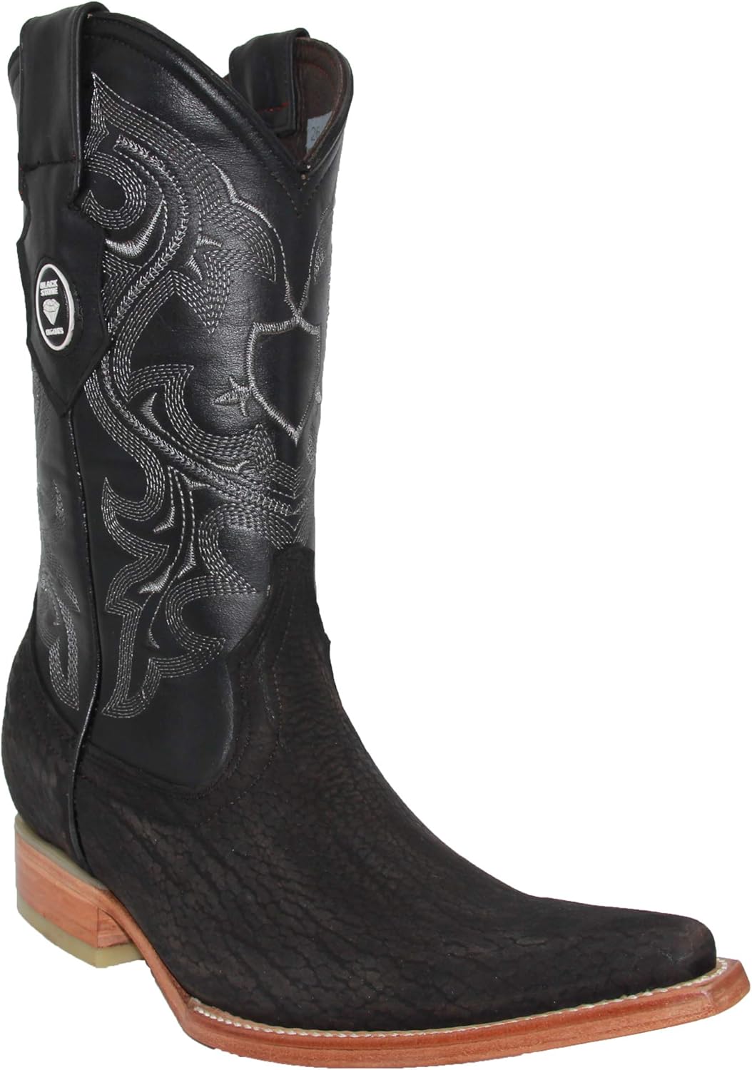 

Мужские кожаные ковбойские сапоги Western, зауженный носок, кожаные сапоги в западном стиле The Western Shops, черный