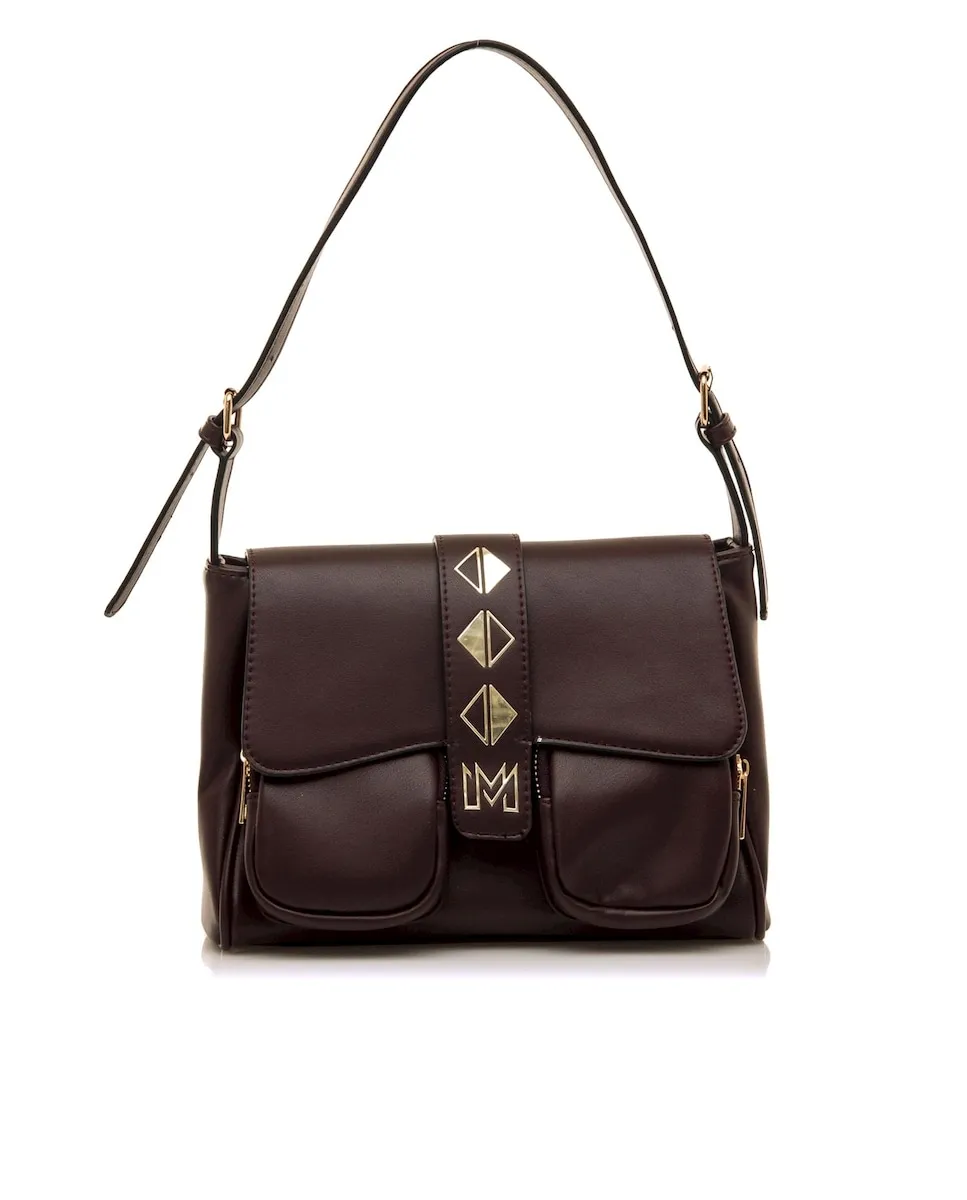 

Женская сумка через плечо с золотыми деталями Mariamare, красный