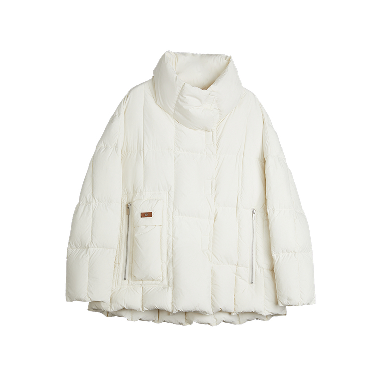 

ELLE Пуховик женский Ecru с воротником стойкой и умеренной стежкой