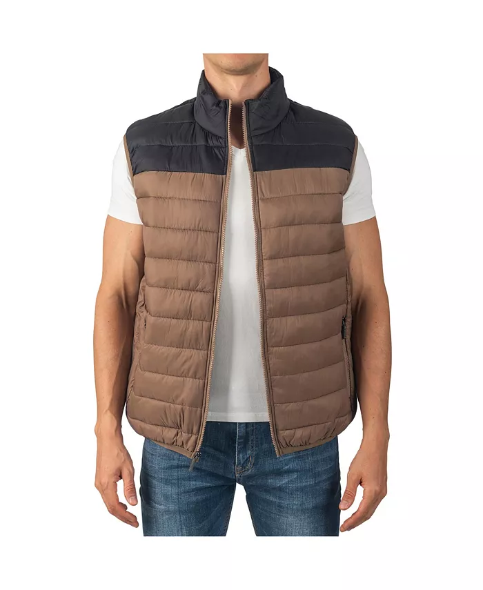 

Мужской жилет Clark Puffer Vest Down Alternative Водонепроницаемая упаковываемая верхняя одежда Карманы на молнии Теплый универсальный слой Alpine Swiss, коричневый