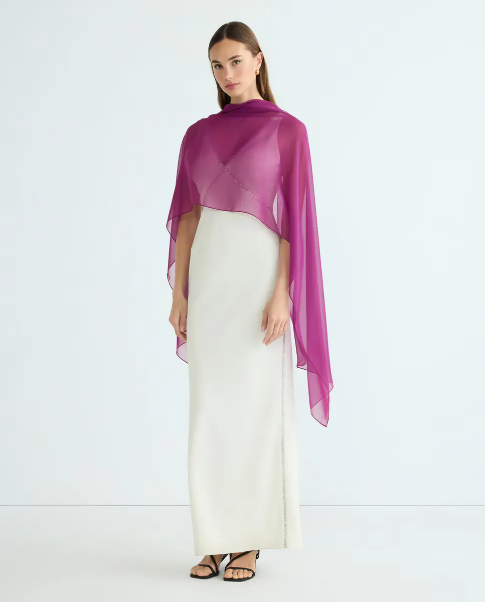 

Шифоновая шаль для вечеринок Banarassi, фуксия