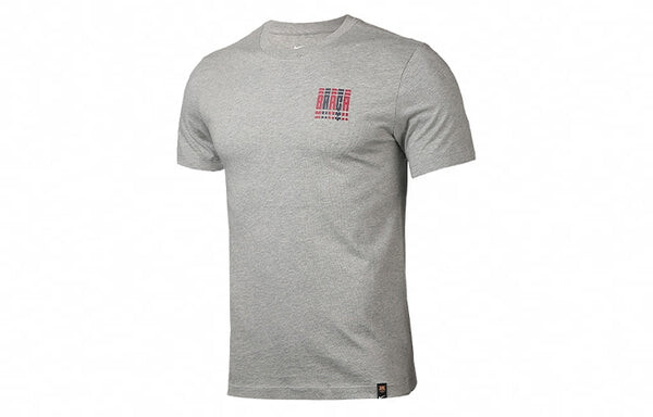 Футболка fc barcelona subject printing round neck short sleeve gray Nike, серый — фото 2